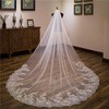 Cathedral Bridal Veils One-tier Lace Applique Edge Sequin Classic #LDB03010174
