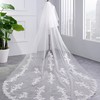 Cathedral Bridal Veils Two-tier Lace Applique Edge Applique Classic #LDB03010176