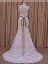 Sweetheart Ivory Lace ashes / Ribbons Cap Straps Trumpet/Mermaid Wedding Dress #LDB00021683
