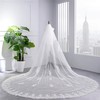 Cathedral Bridal Veils Two-tier Lace Applique Edge Applique Classic #LDB03010185