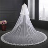 Cathedral Bridal Veils Two-tier Lace Applique Edge Sequin Classic #LDB03010187