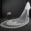 Cathedral Bridal Veils Two-tier Lace Applique Edge Applique Classic #LDB03010189