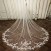 Chapel Bridal Veils One-tier Lace Applique Edge Applique Classic #LDB03010191