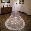 Chapel Bridal Veils Two-tier Lace Applique Edge Applique Classic #LDB03010195