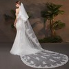 Cathedral Bridal Veils One-tier Lace Applique Edge Applique Classic #LDB03010197