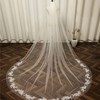 Chapel Bridal Veils One-tier Lace Applique Edge Applique Oval #LDB03010204