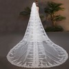Cathedral Bridal Veils One-tier Lace Applique Edge Sequin Classic #LDB03010227