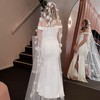 Cathedral Bridal Veils One-tier Cut Edge Applique Classic #LDB03010228