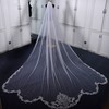 Cathedral Bridal Veils One-tier Lace Applique Edge Applique Classic #LDB03010231