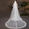 Cathedral Bridal Veils One-tier Lace Applique Edge Applique Classic #LDB03010238