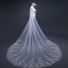 Cathedral Bridal Veils One-tier Lace Applique Edge Sequin Classic #LDB03010242