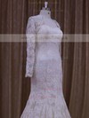 Ivory Lace Court Train Ruffles Trumpet/Mermaid Beautiful Wedding Dresses #LDB00021693