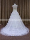 V-neck White Tulle Sashes/Ribbons Vintage Ball Gown Wedding Dresses #LDB00021699