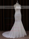 Modest Sweetheart Ivory Lace Beading Trumpet/Mermaid Wedding Dresses #LDB00021702