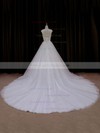 Ball Gown Tulle Appliques Lace Cathedral Train Ivory Elegant Wedding Dresses #LDB00021704