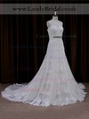 Chapel Train Sweetheart Spaghetti Straps Sashes/Ribbons Ivory Lace Wedding Dresses #LDB00021706