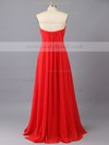 Red Watteau Train Chiffon with Ruffles Sweetheart Vintage Prom Dress #LDB02015992