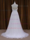 V-neck Tulle Court Train Appliques Lace Sexy Open Back Wedding Dresses #LDB00021722