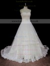 Newest Ivory Lace Tulle Chapel Train Ball Gown Wedding Dresses #LDB00021746