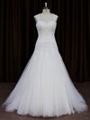 Open Back Sweetheart Tulle Appliques Lace A-line Popular Wedding Dresses #LDB00021750