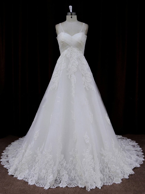 Tulle with Appliques Lace Princess Sweetheart Boutique Wedding Dresses #LDB00021753