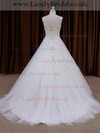 Amazing Ball Gown White Tulle Appliques Lace V-neck Wedding Dresses #LDB00021762