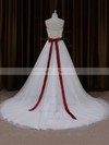 Sweetheart Tulle Sashes/Ribbons Lace-up Famous Ball Gown Wedding Dress #LDB00021779