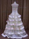 Different Floor-length Sweetheart Tulle Flower(s) Ivory Wedding Dress #LDB00021800