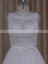 Princess Tulle Scoop Neck Appliques Lace Covered Button Nice Wedding Dress #LDB00021812