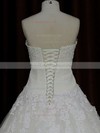 Ball Gown Tulle Court Train Appliques Lace Ivory Elegant Wedding Dress #LDB00021835