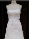 Sweetheart Lace-up Lace Tulle Sashes / Ribbons Ivory Sheath/Column Wedding Dresses #LDB00021850