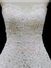 Ivory Chapel Train Lace with Beading and Bow Sweetheart Wedding Dresses #LDB00021887
