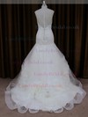 Trumpet/Mermaid Ivory Lace Tulle Appliques Lace Scoop Neck Cap Straps Wedding Dresses #LDB00021904
