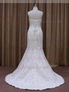 Sweetheart Lace Sequins Trumpet/Mermaid Lace-up Ivory Wedding Dresses #LDB00021908
