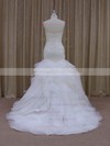 Popular Trumpet/Mermaid White Tulle Criss Cross Sweetheart Wedding Dress #LDB00021919
