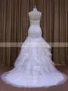 Trumpet/Mermaid White Coolest Lace Tulle Appliques Lace Sweetheart Wedding Dress #LDB00021987