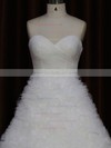 Ivory Lace-up Sweetheart Tulle Pleats Court Train Best Wedding Dress #LDB00021989
