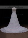 Affordable Court Train Scoop Neck Chiffon Sequins Ivory Wedding Dresses #LDB00021761