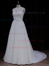 Affordable Court Train Scoop Neck Chiffon Sequins Ivory Wedding Dresses #LDB00021761