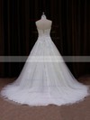 Exclusive Sweetheart Tulle Appliques Lace White Princess Wedding Dress #LDB00021772