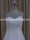 Court Train Sweetheart Tulle Appliques Lace Ivory Top Wedding Dress #LDB00021773