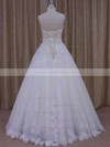 Tulle Appliques Lace Floor-length Newest Ivory Ball Gown Wedding Dress #LDB00021778