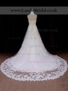 Modest Court Train Tulle Appliques Lace Ivory Sweetheart Wedding Dresses #LDB00021818