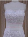 White Strapless Lace Tulle with Appliques Lace A-line Wholesale Wedding Dress #LDB00021827