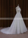 Sweetheart Ivory Promotion Tulle Appliques Lace Court Train Wedding Dresses #LDB00021829