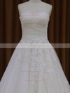 Sweetheart Ivory Promotion Tulle Appliques Lace Court Train Wedding Dresses #LDB00021829