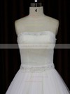 Ivory Chapel Train Tulle with Beading Strapless Fashion Wedding Dress #LDB00021833