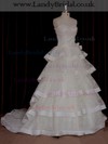 Ball Gown Exclusive Ivory Lace Satin Beading Strapless Wedding Dresses #LDB00021839