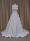 For Less Sweetheart Satin Beading Ivory A-line Wedding Dresses #LDB00021842