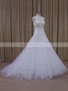 Ivory Court Train Tulle with Appliques Lace Popular Sweetheart Wedding Dresses #LDB00021844